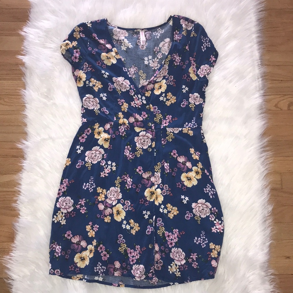 Xhilaration blue flowered dress